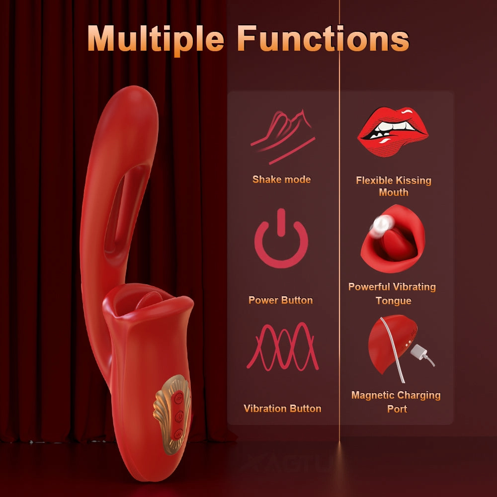 Nibbler Max - Mouth Shaped Lip Biting Vibrator with G Spot Tapping Stimulator