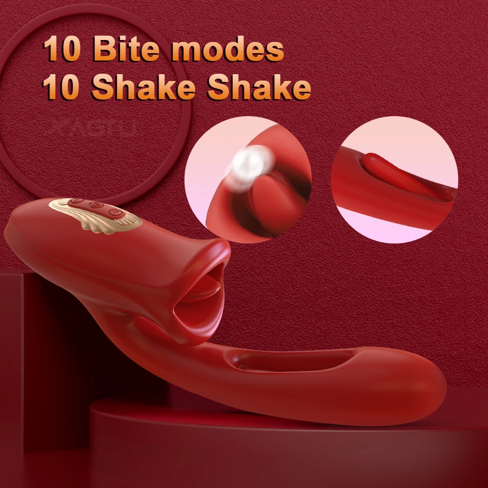 Nibbler Max - Mouth Shaped Lip Biting Vibrator with G Spot Tapping Stimulator