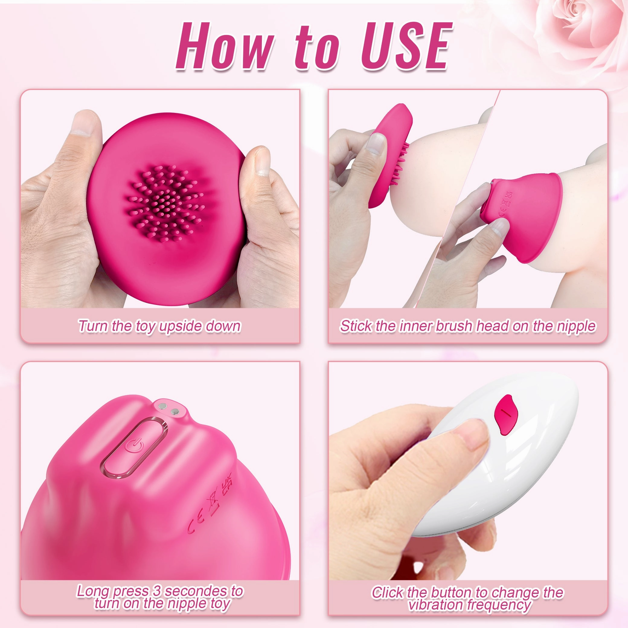 Nipple Massager And Vibrating Nipple Suckers with 10 Vibration Modes