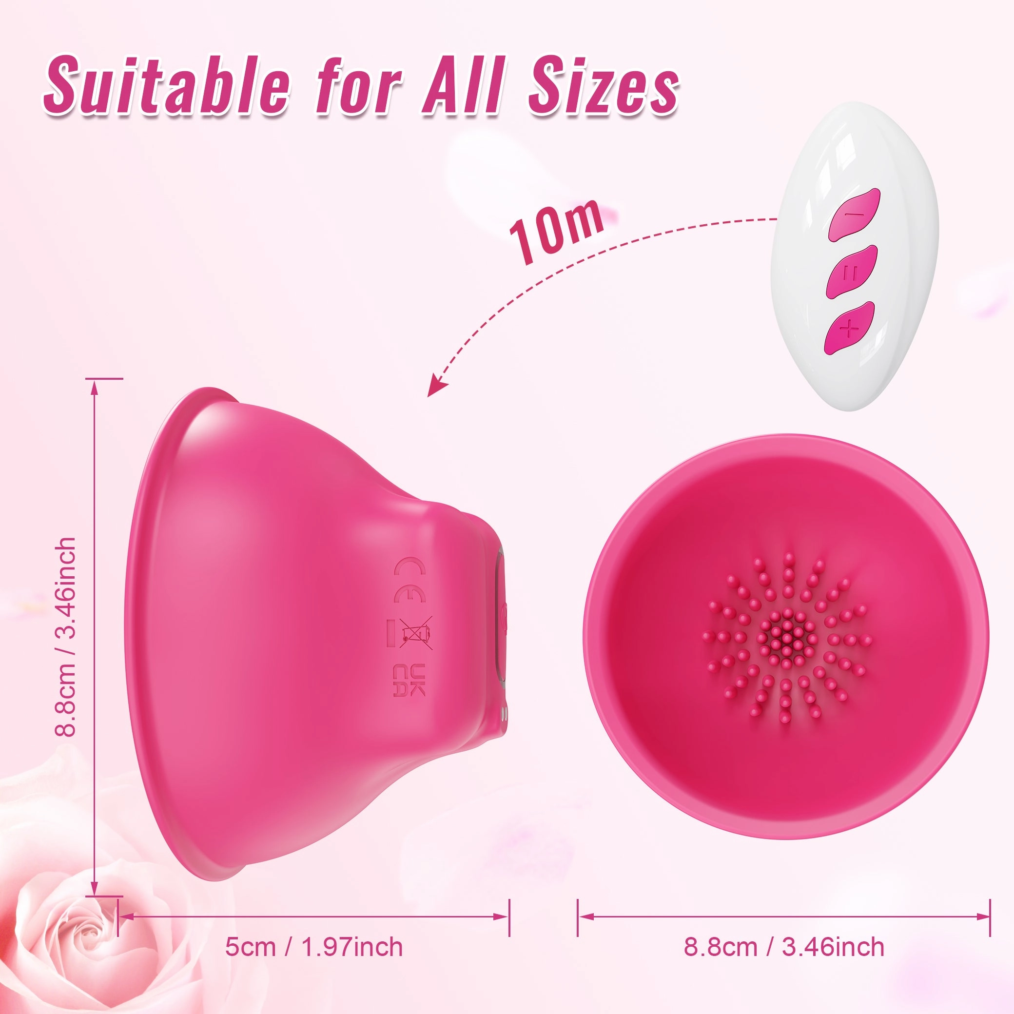 Nipple Massager And Vibrating Nipple Suckers with 10 Vibration Modes