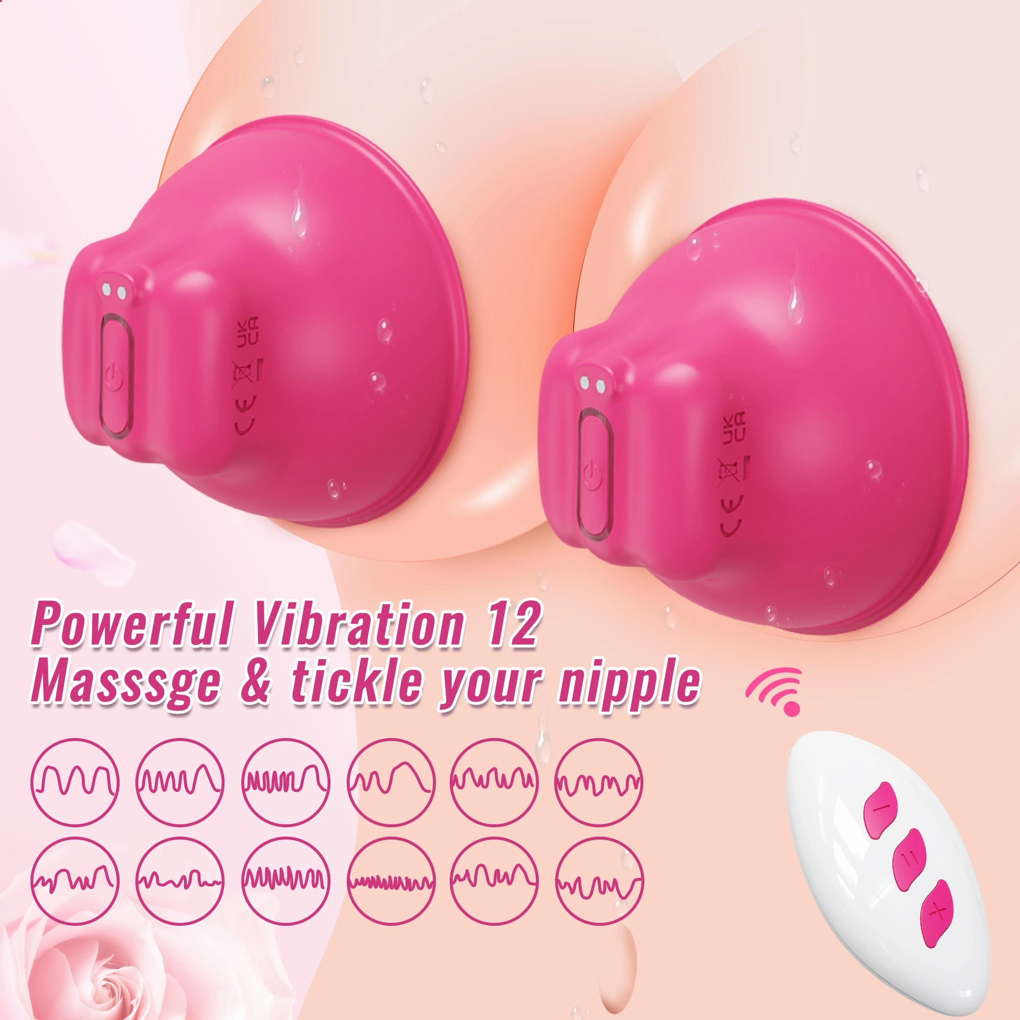 Nipple Massager And Vibrating Nipple Suckers with 10 Vibration Modes