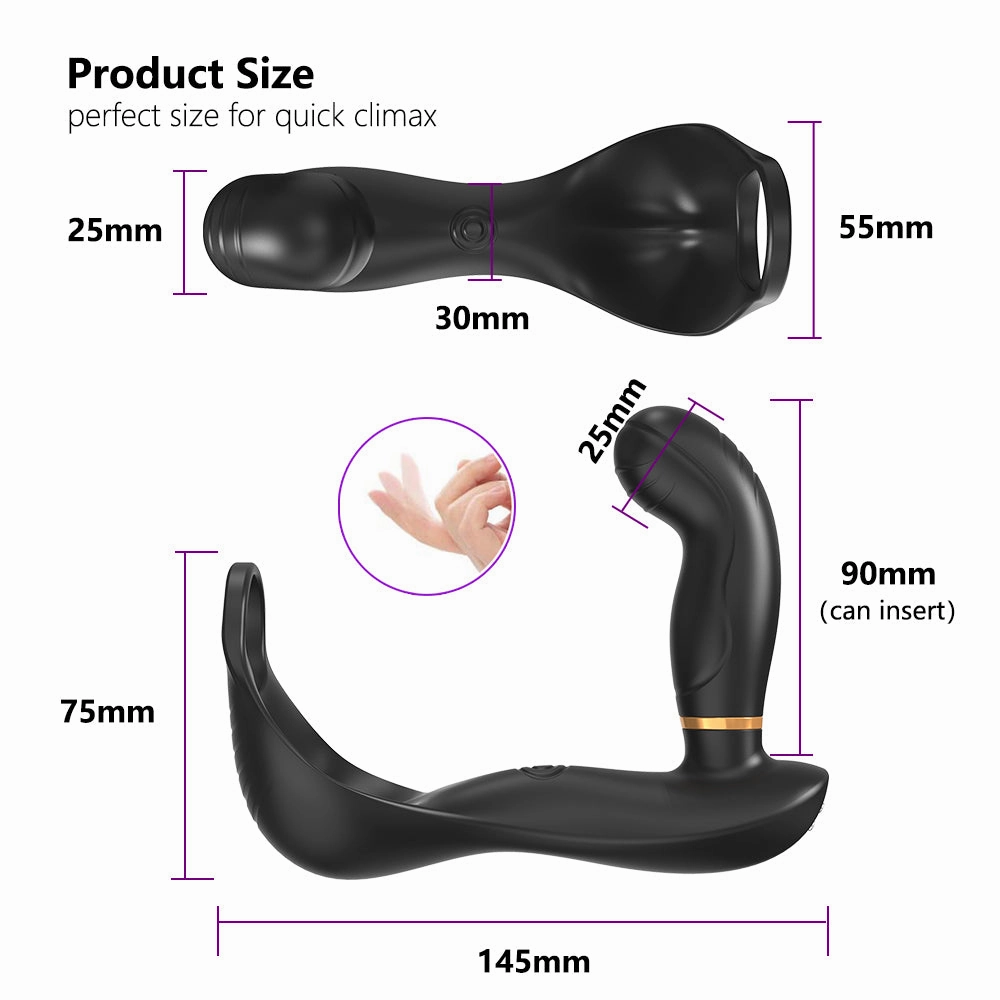 Prostate Massager Anal Vibrator for Men Penis Cock Rings Delay Ejaculation Butt Plug Anus Stimulate