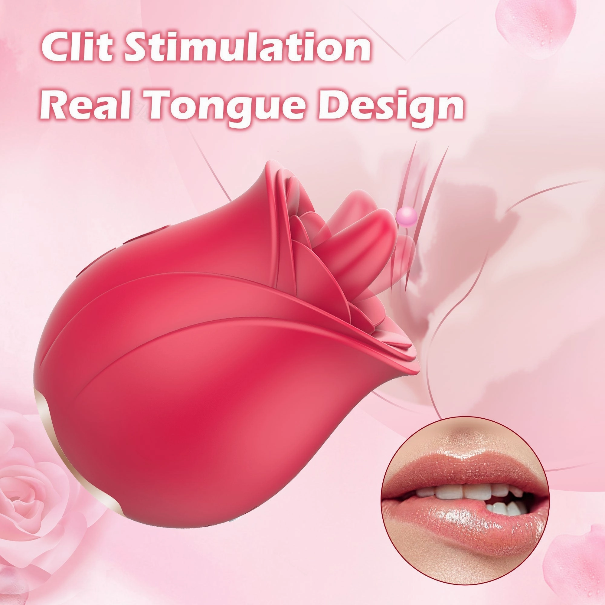 PuritySilk - Rose Vibrator with Tongue Licking Patterns