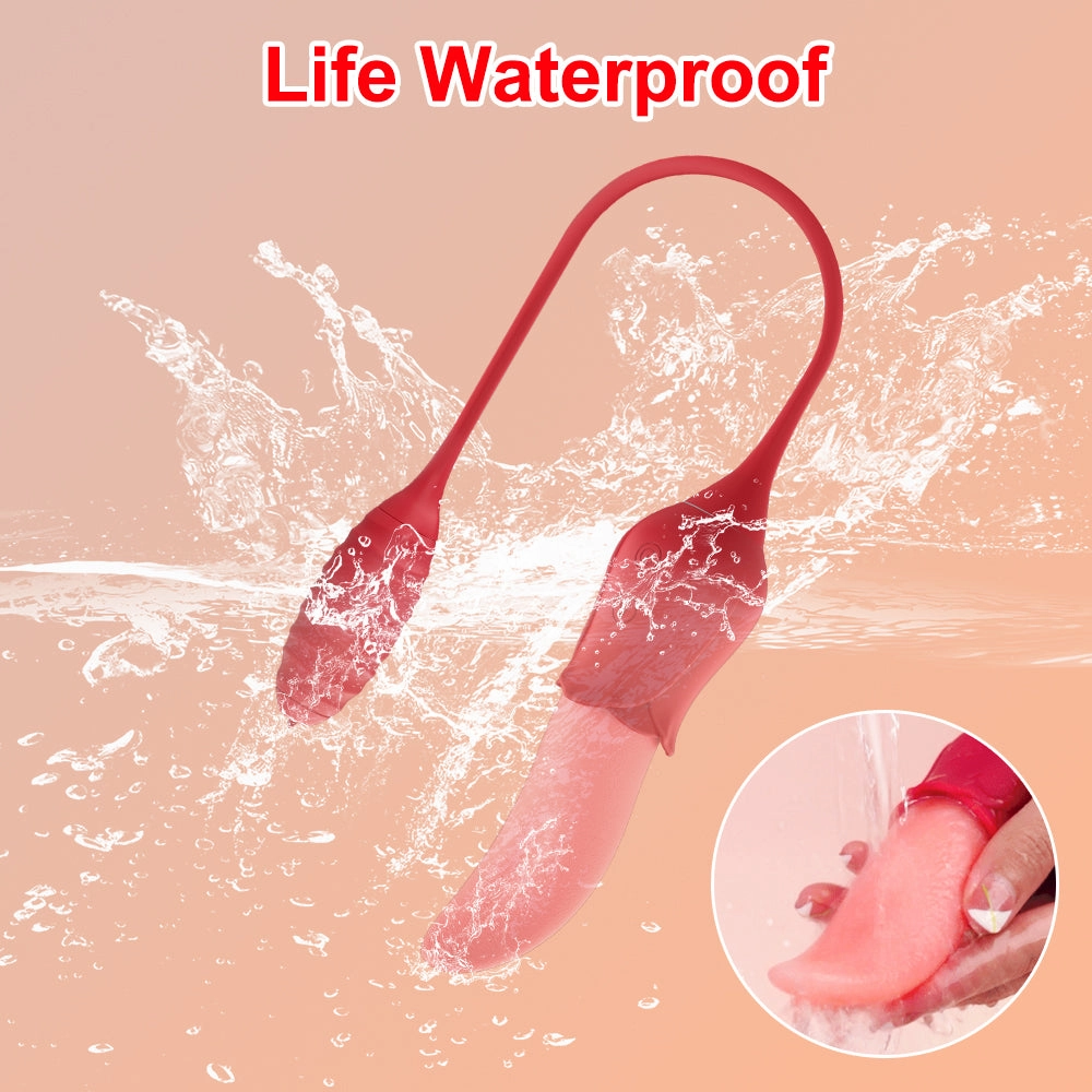 Realistic Licking Tongue G-Spot Vibrators Clit Sucker with Wiggle Egg Vibrators