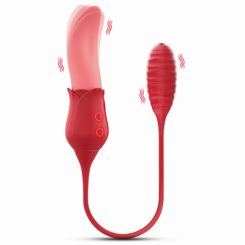 Realistic Licking Tongue G-Spot Vibrators Clit Sucker with Wiggle Egg Vibrators