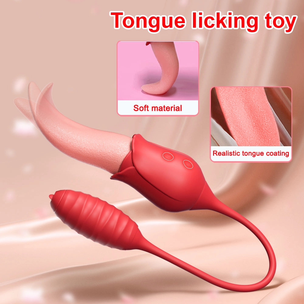 Realistic Licking Tongue G-Spot Vibrators Clit Sucker with Wiggle Egg Vibrators