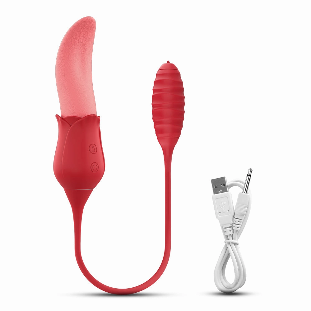 Realistic Licking Tongue G-Spot Vibrators Clit Sucker with Wiggle Egg Vibrators