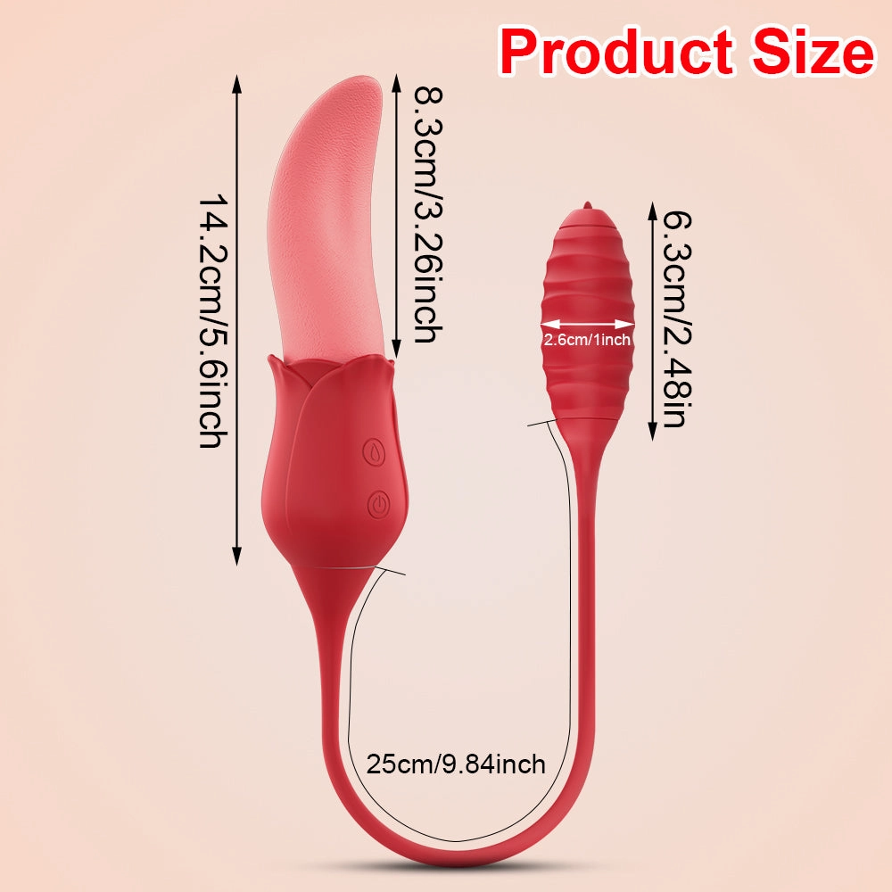 Realistic Licking Tongue G-Spot Vibrators Clit Sucker with Wiggle Egg Vibrators