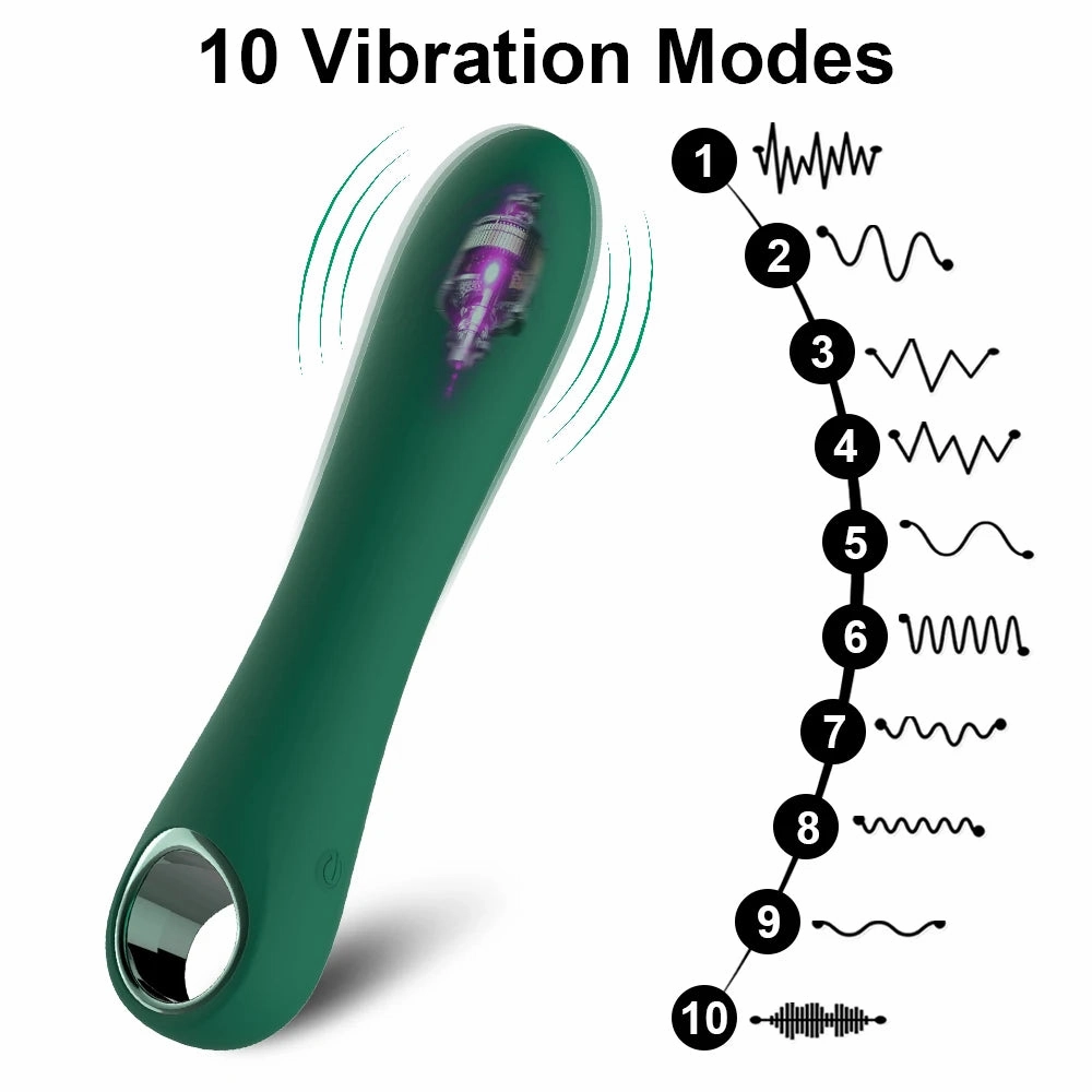 Rechargeable 10-Speed Silicone Vibrator - Realistic Dildo Clitoral Stimulator for Women