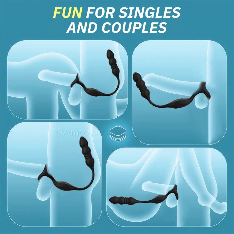 Remote Anal Thrusting Prostate Massager with 10 Vibrating Function