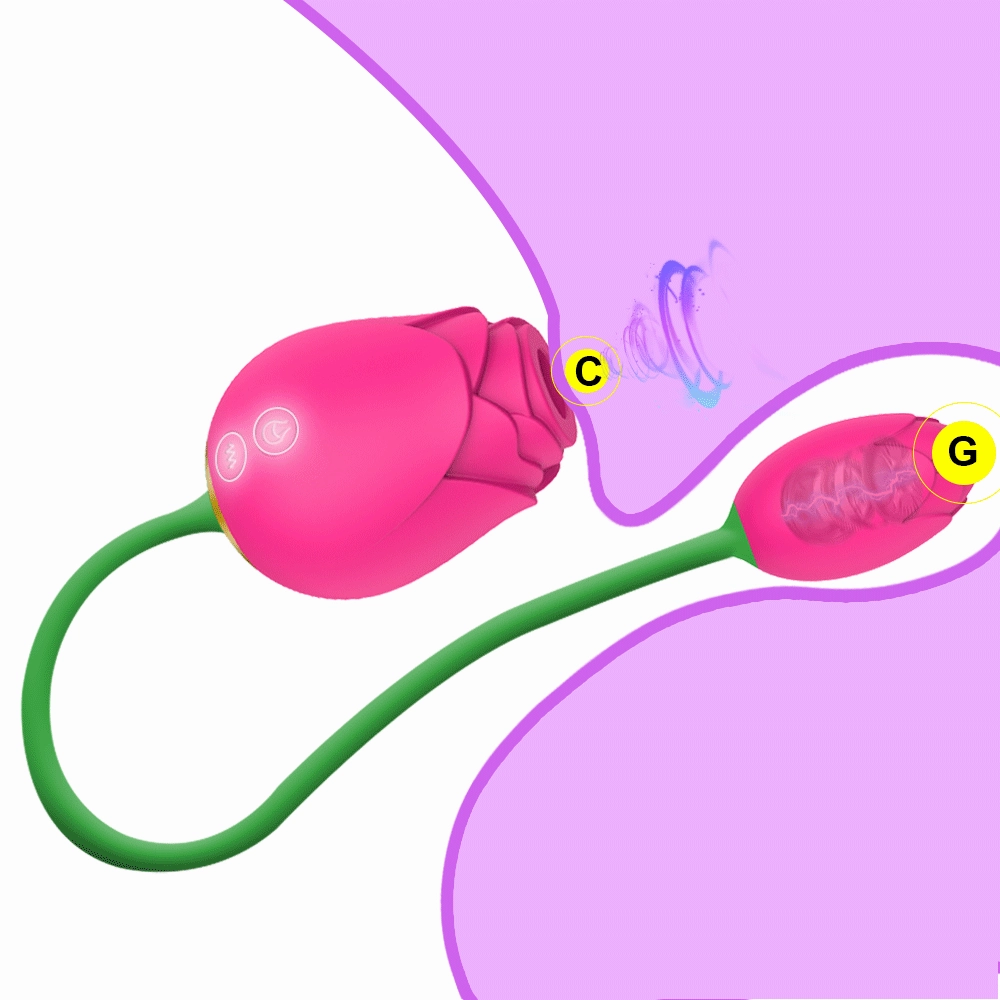 Rose Flower Clit Sucker with Bullet Vibrator S3