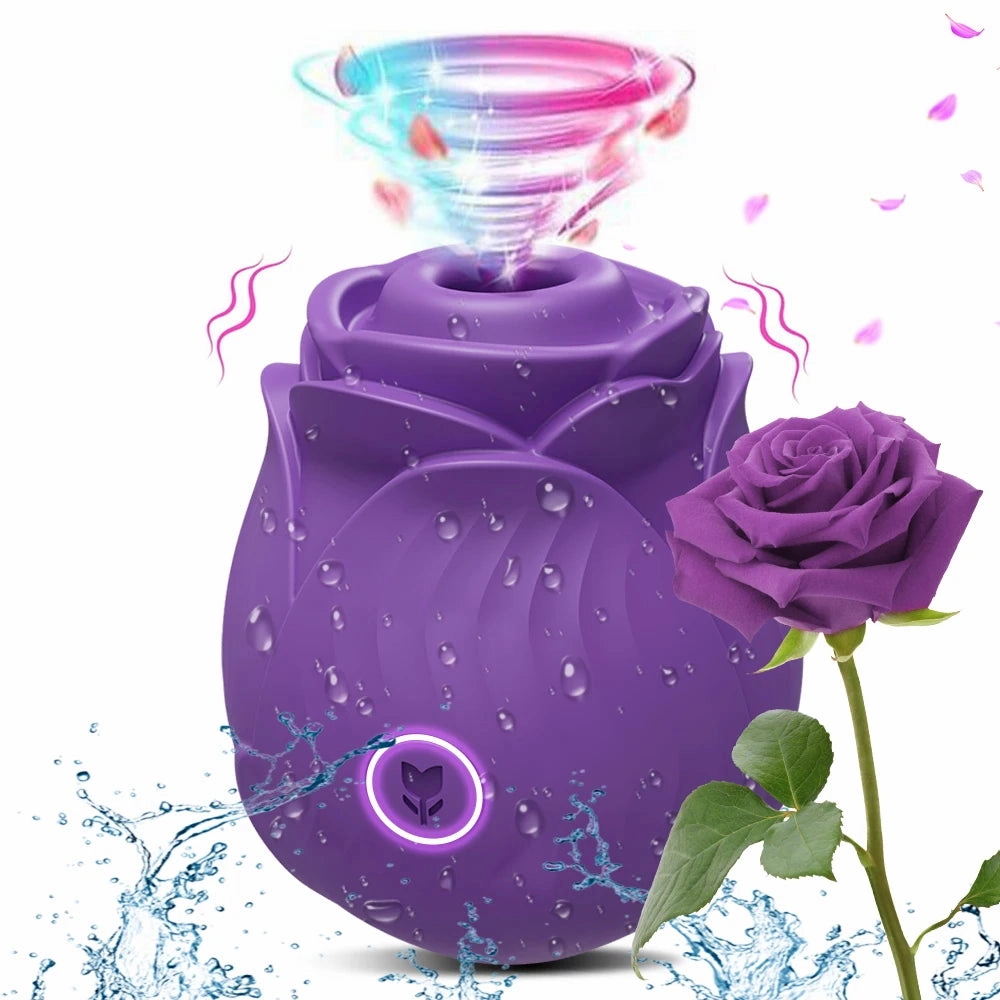 Rose-Sucking Clitoral Stimulator - Intense Vacuum Vibrator with 10 Modes for Women