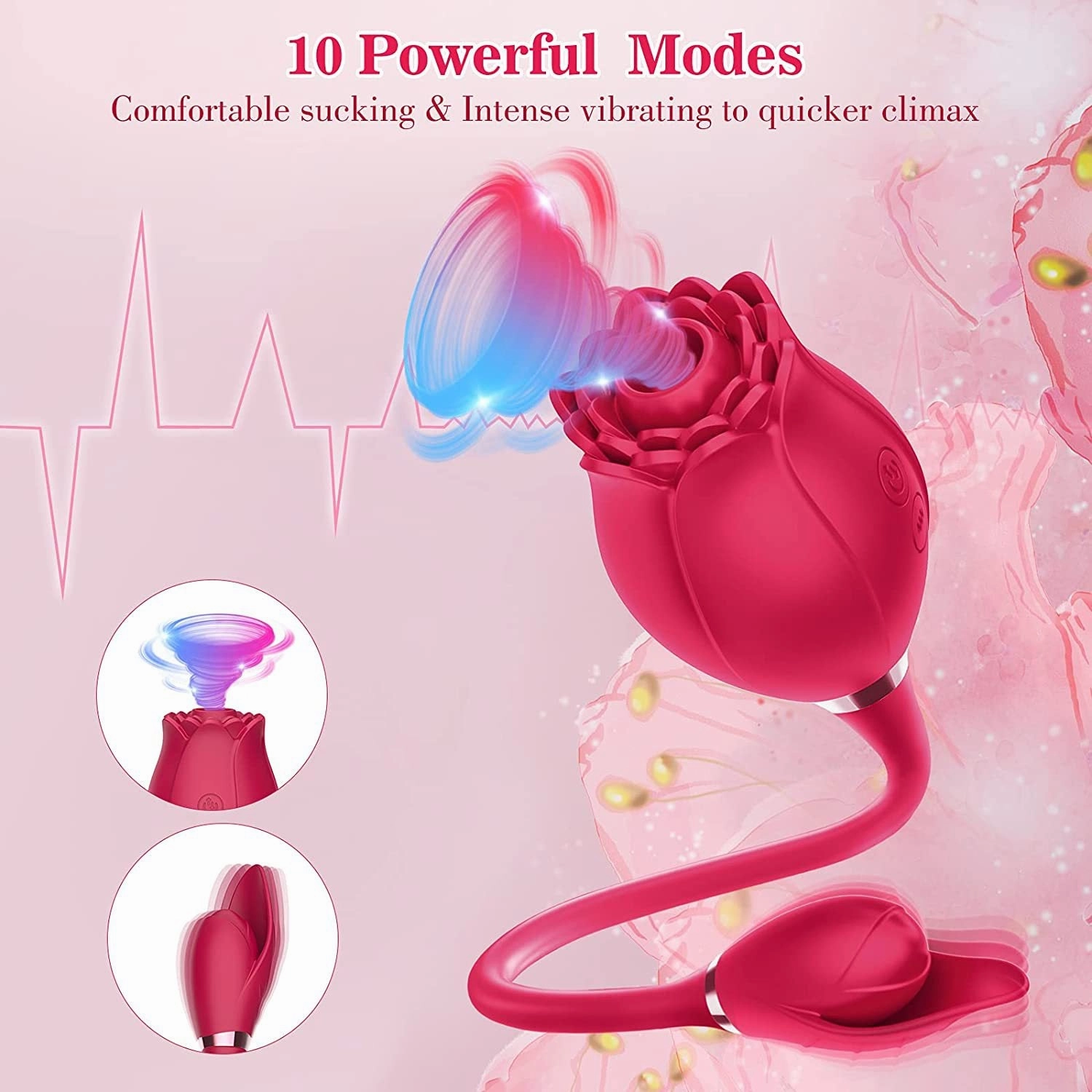 Rose Toy Dildo Thrusting Vibrator for Women Egg Clitoris Sucker Stimulator