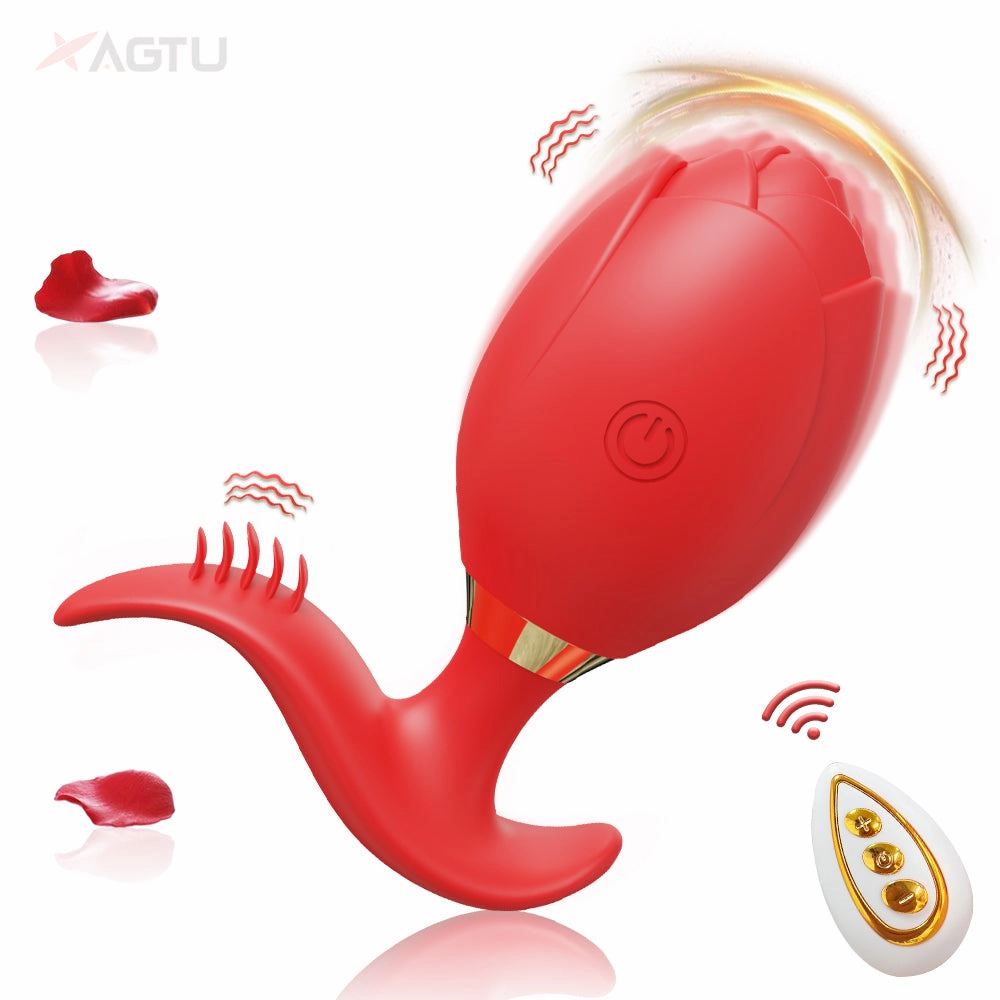 Rose-Vibrator Anal Plug Remote Control Vibrating Egg Female Masturbation Clitoris Vagina Stimulator for Women Adult Sex Toy