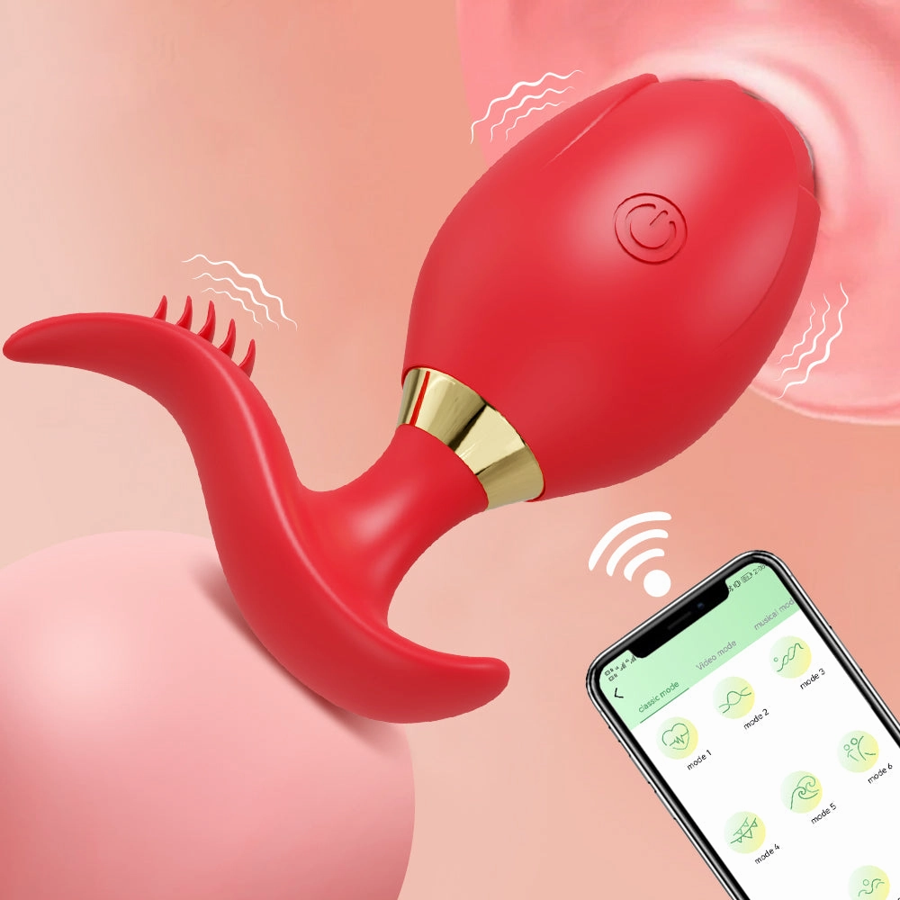 Rose-Vibrator Anal Plug Remote Control Vibrating Egg Female Masturbation Clitoris Vagina Stimulator for Women Adult Sex Toy