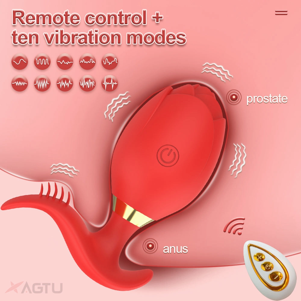 Rose-Vibrator Anal Plug Remote Control Vibrating Egg Female Masturbation Clitoris Vagina Stimulator for Women Adult Sex Toy