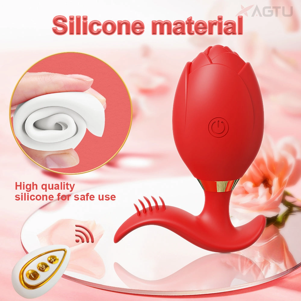 Rose-Vibrator Anal Plug Remote Control Vibrating Egg Female Masturbation Clitoris Vagina Stimulator for Women Adult Sex Toy