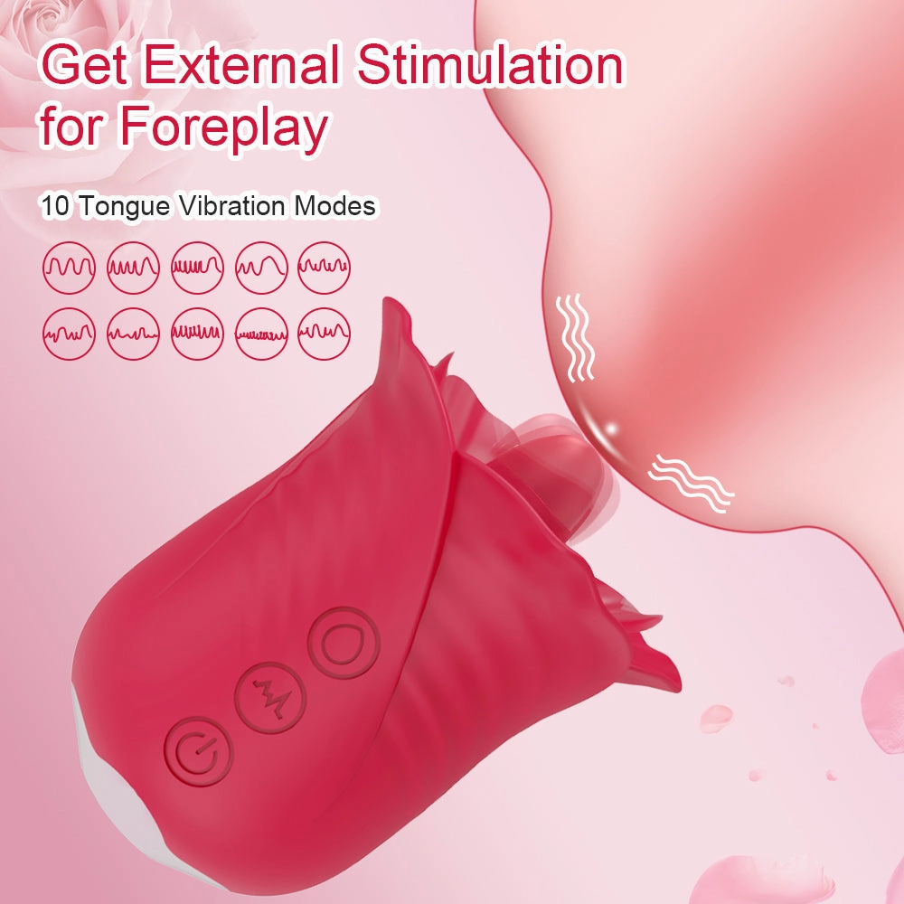 Rose Vibrators 2 in 1 Sucking & Vibrating Clitoral Sucking Vibrator Nipple Stimulator