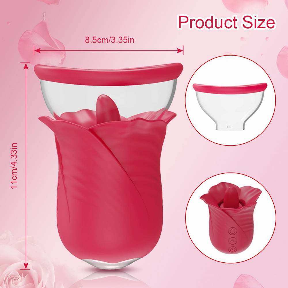 Rose Vibrators 2 in 1 Sucking & Vibrating Clitoral Sucking Vibrator Nipple Stimulator