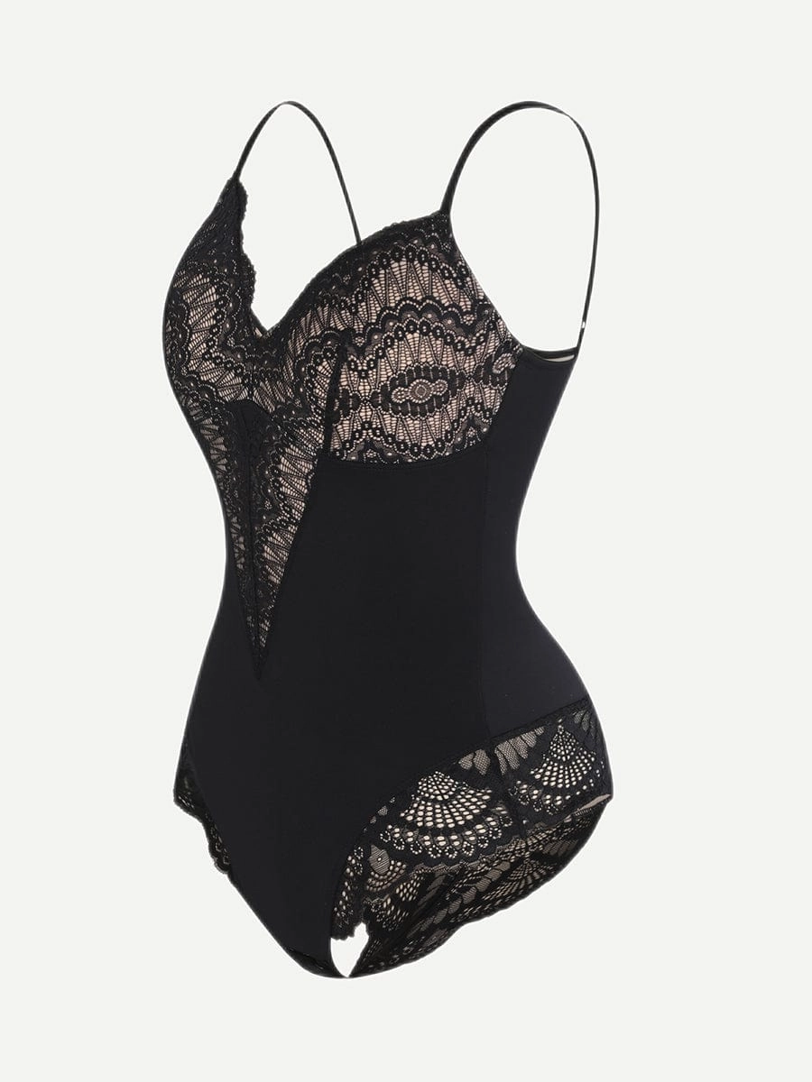 Sexy Lace Deep-V Neck Bodysuit