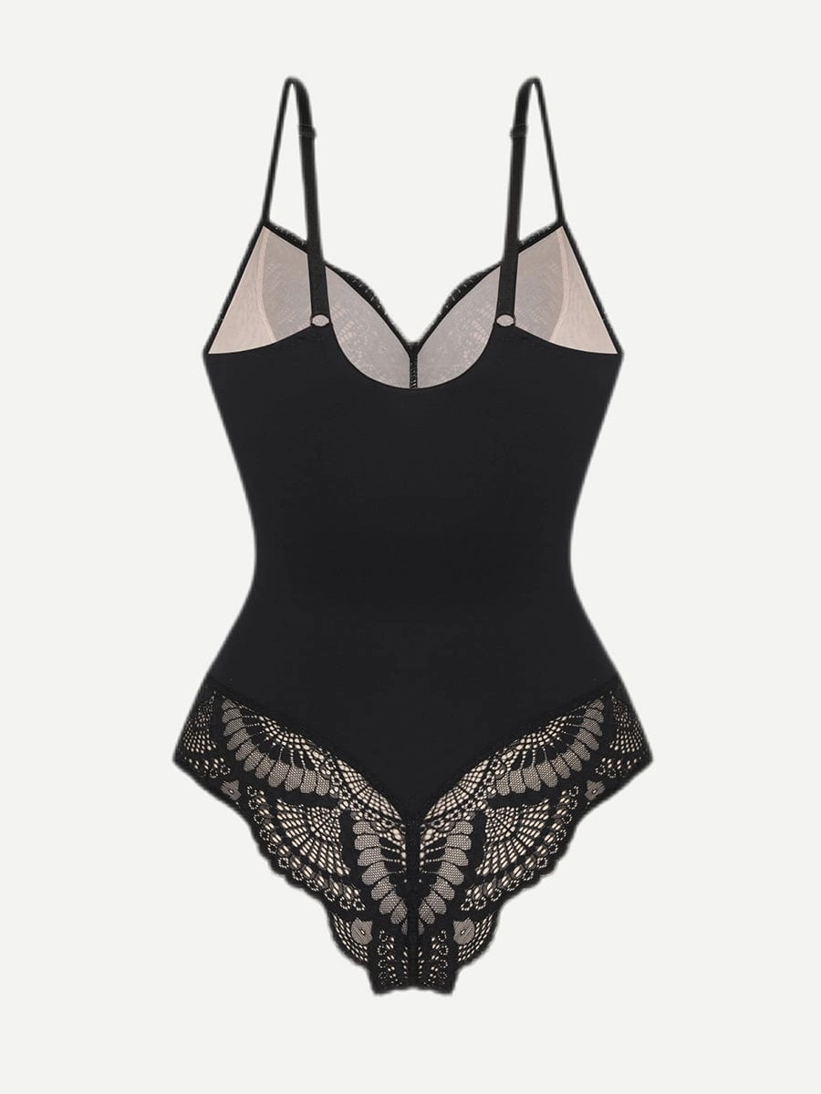 Sexy Lace Deep-V Neck Bodysuit