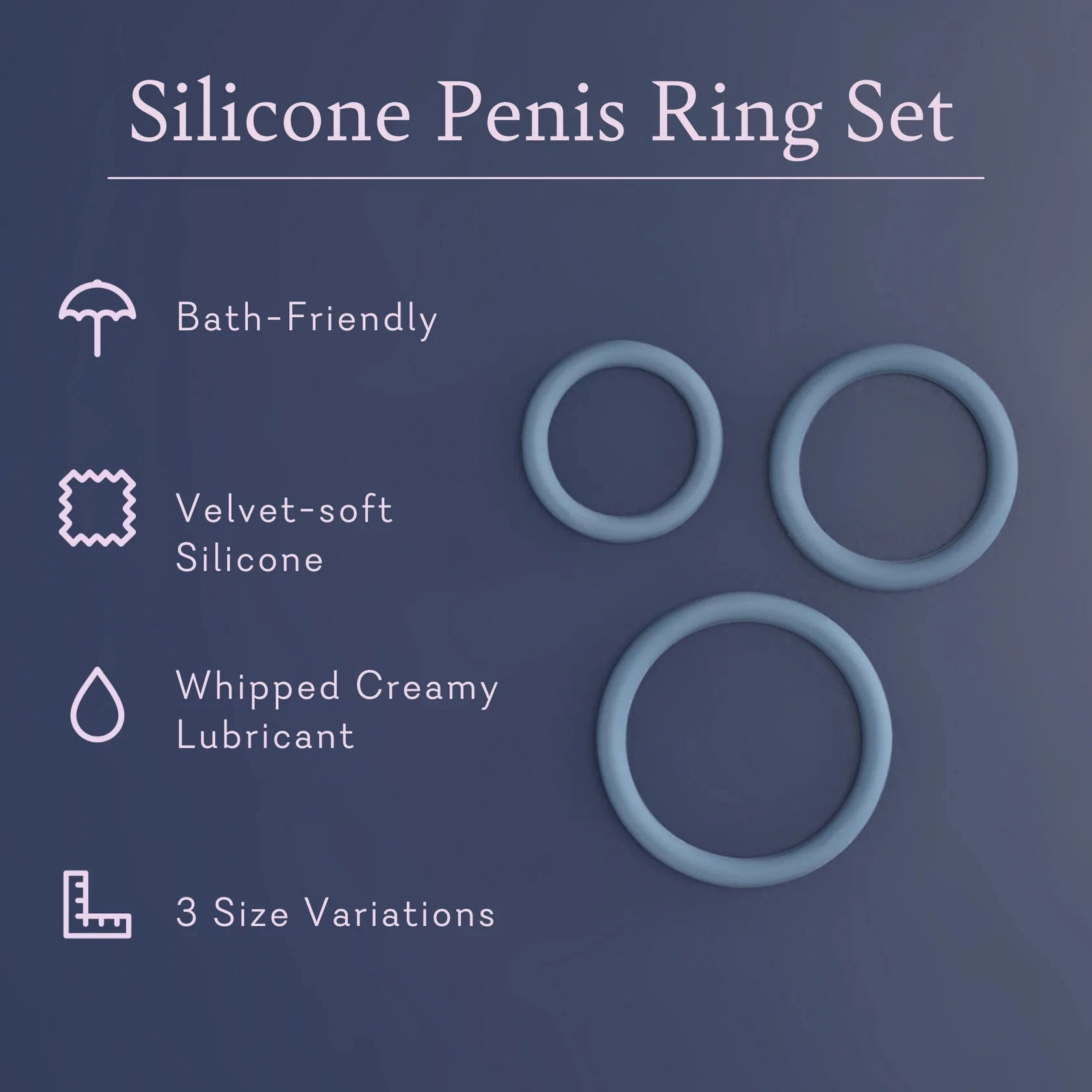 Silicone Penis Ring Set - Pure Romance