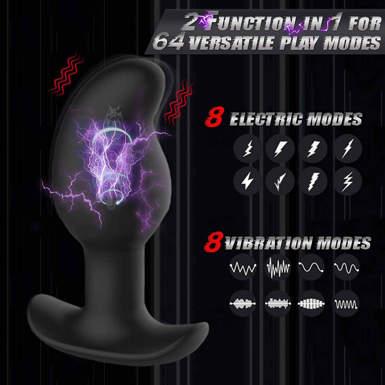 Summanus Mango-Electric Shock Prostate Stimulation Anal Plug With 8 Vibration Modes  - Laphwing