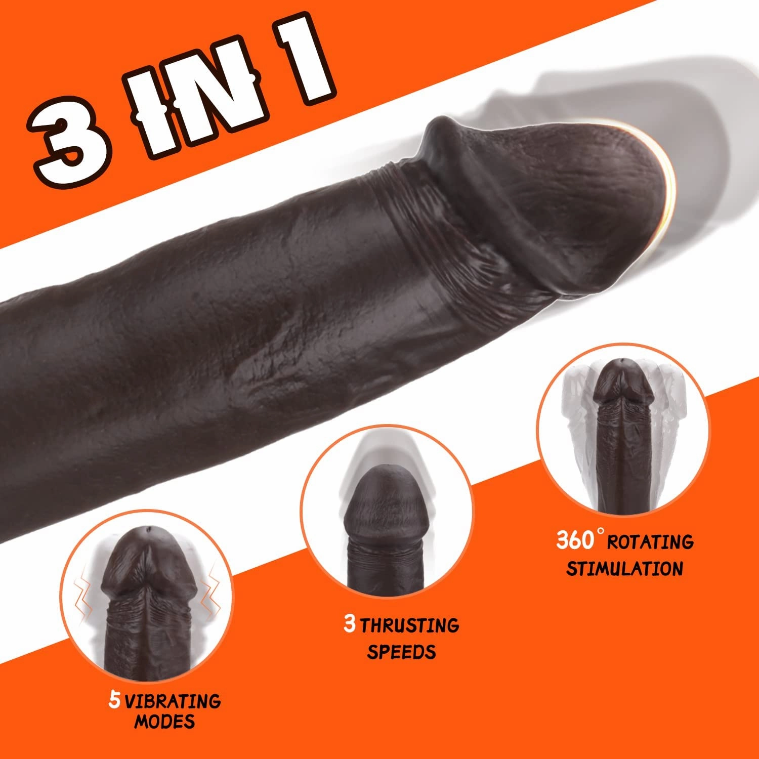 Thrusting Dildo Vibrator Sex Toys for Women, 9.8 Vibrating Realistic Dildo for G-spot Anal Stimulation with 3 Telescopic & 5 Vibration Modes, Remote Control G-spot Dildos