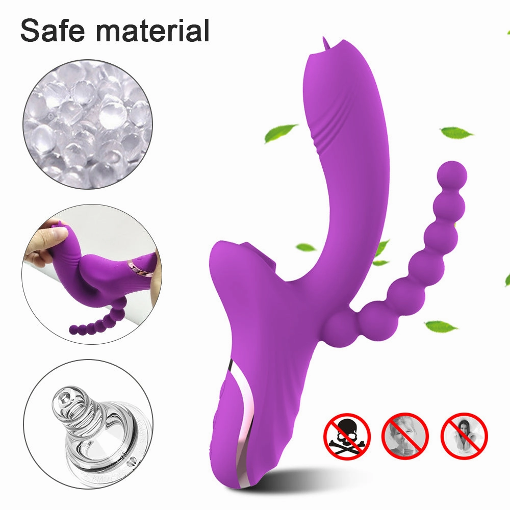 Tongue Vibrator with Clitoral Stimulator & Anal Beads V2