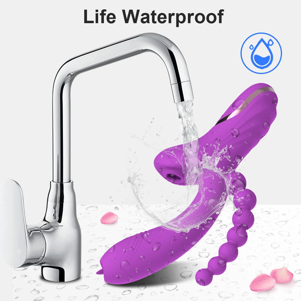 Tongue Vibrator with Clitoral Stimulator & Anal Beads V2