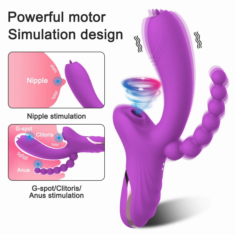 Tongue Vibrator with Clitoral Stimulator & Anal Beads V2