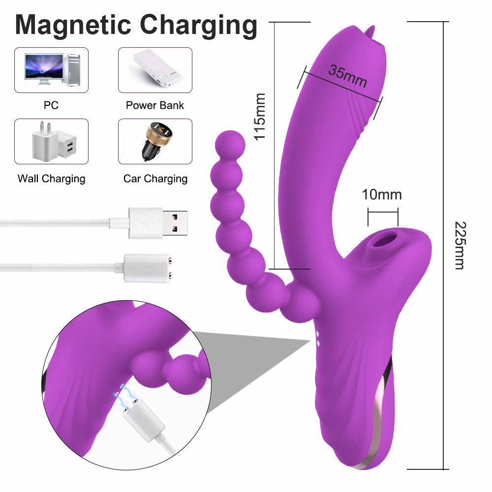 Tongue Vibrator with Clitoral Stimulator & Anal Beads V2