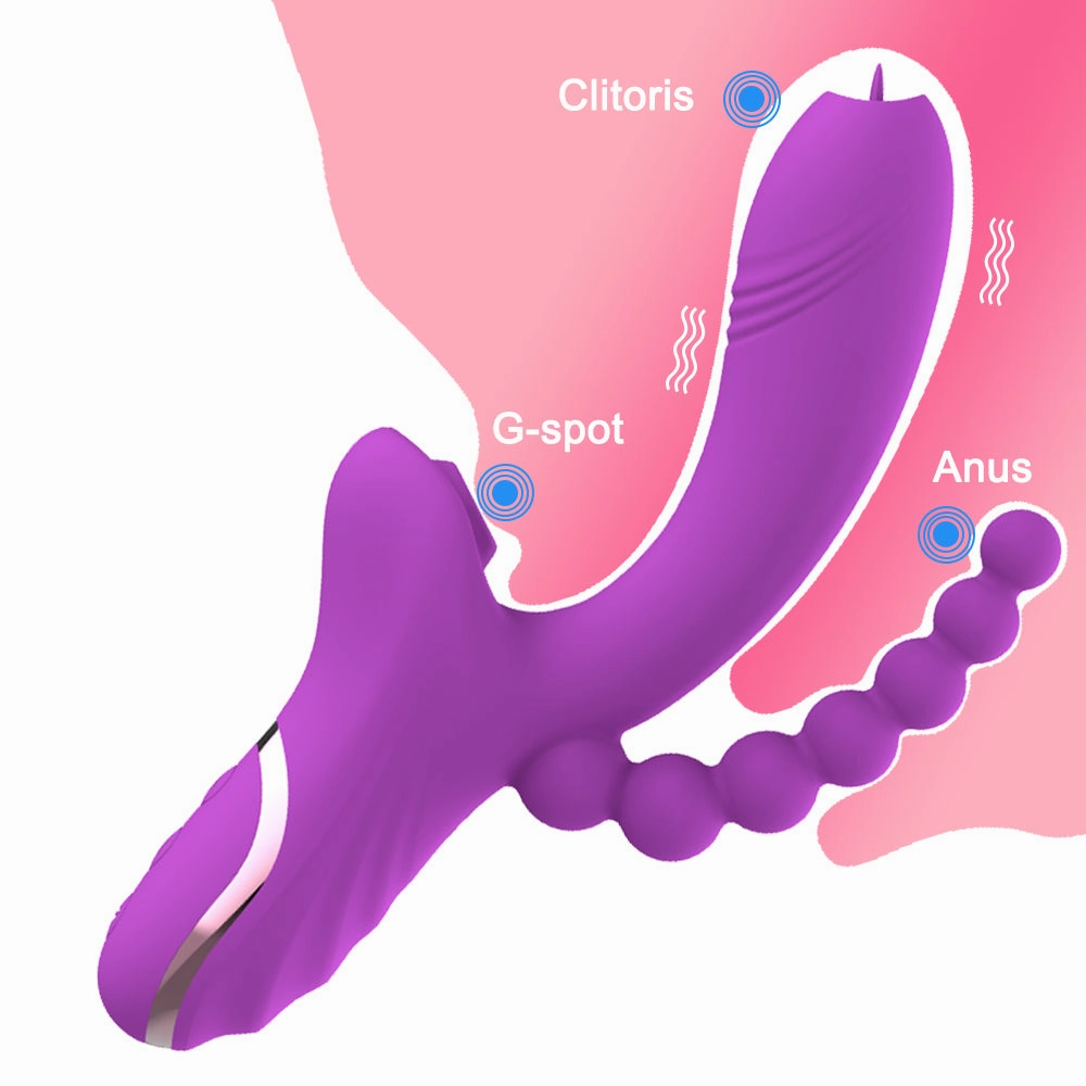 Tongue Vibrator with Clitoral Stimulator & Anal Beads V2