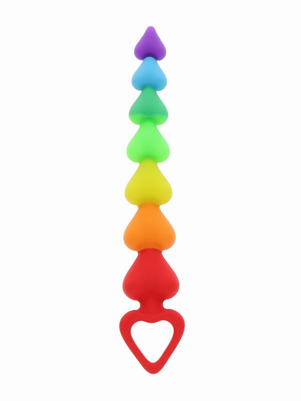 TOYJOY Rainbow Heart Silicone Anal Beads