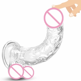 Transparent Jelly Dildo: Realistic Penis Sucker & Butt Plug for Vaginal and Anal Play in 4 Sizes