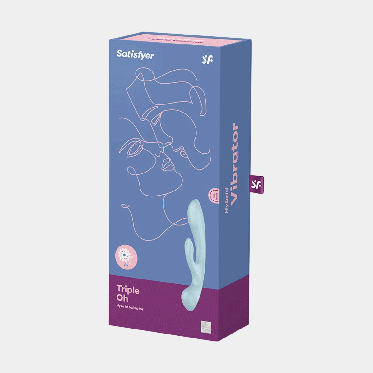 Triple Oh Rabbit Vibrator - Light Blue