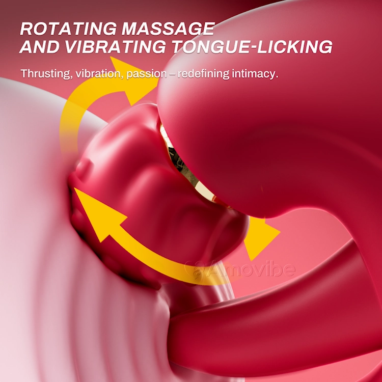 Triple Sensation Vibrator - Rotating Massage & Tongue Licking &  Thrusting Vibration