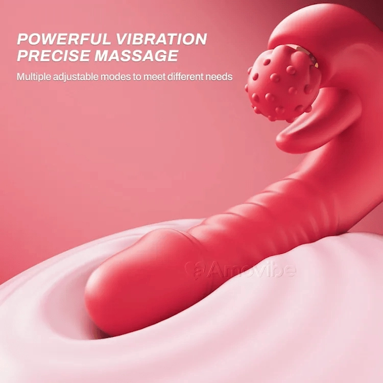 Triple Sensation Vibrator - Rotating Massage & Tongue Licking &  Thrusting Vibration