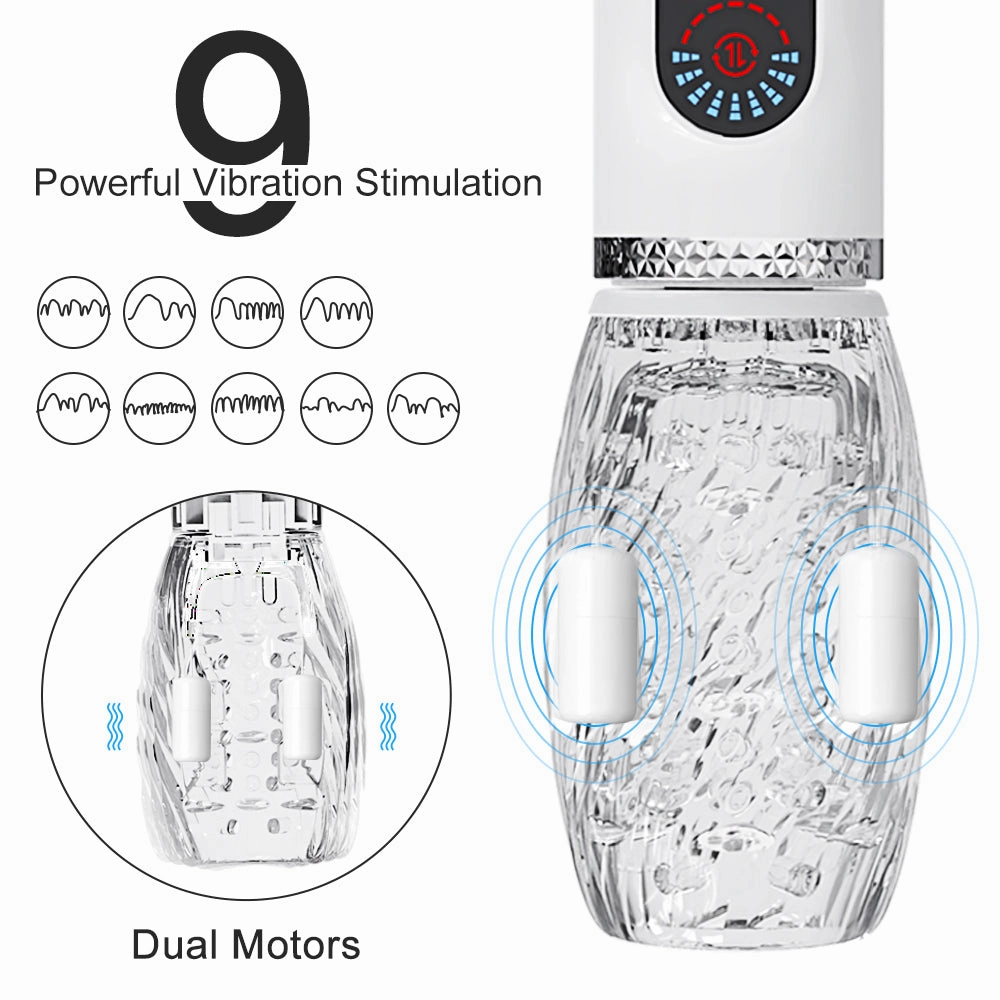 Typhoon - Auto Telescopic Rotation Male Masturbation Cup With Dual Vibration