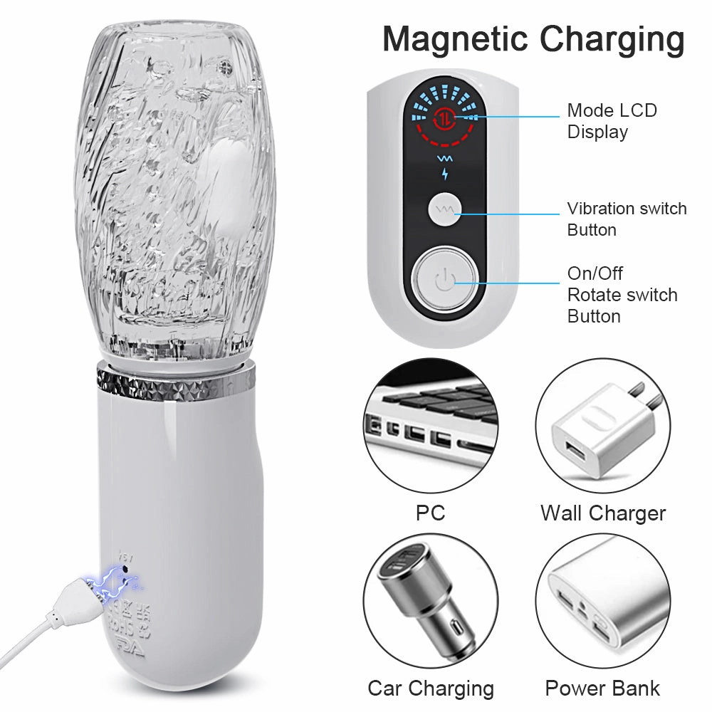 Typhoon - Auto Telescopic Rotation Male Masturbation Cup With Dual Vibration