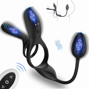 VelvetEth - Vibrating Cock Ring with Anal Plug