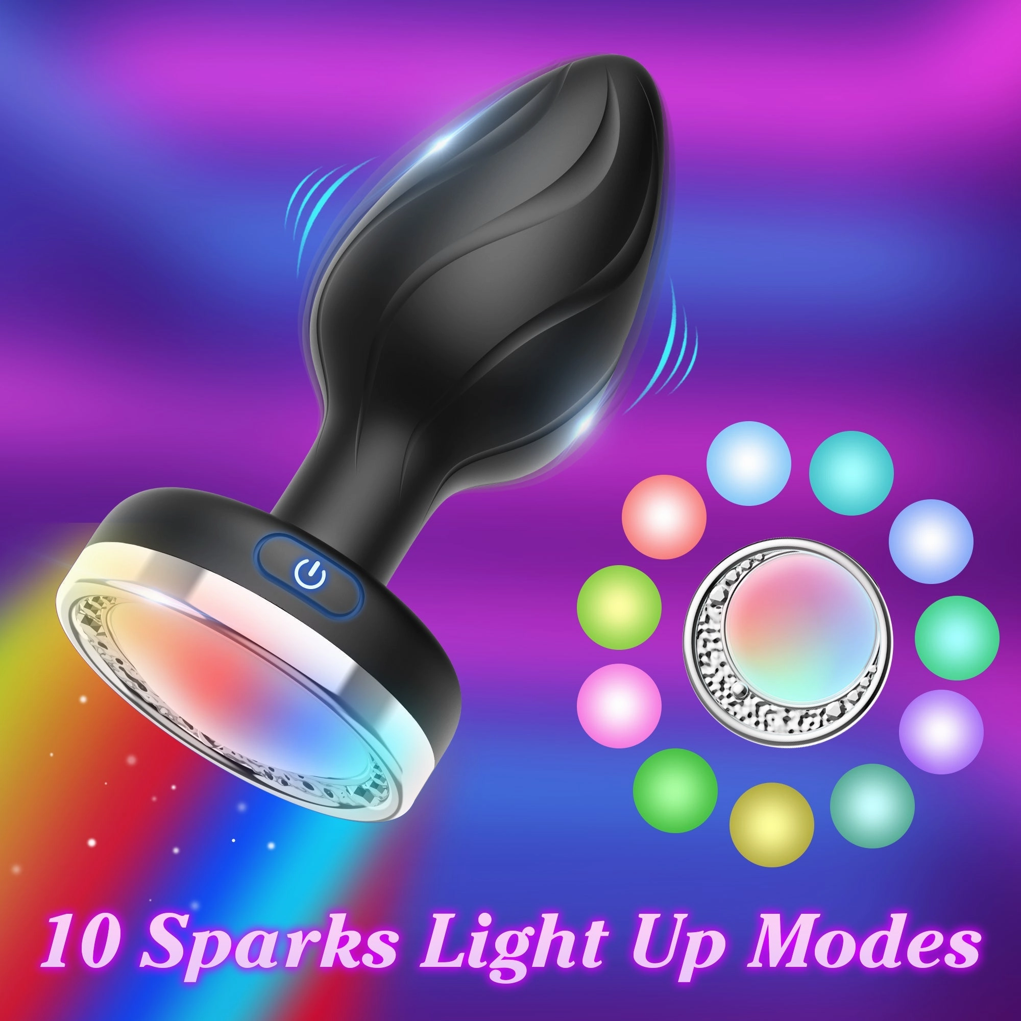 Vibrating Anal Plug with LED