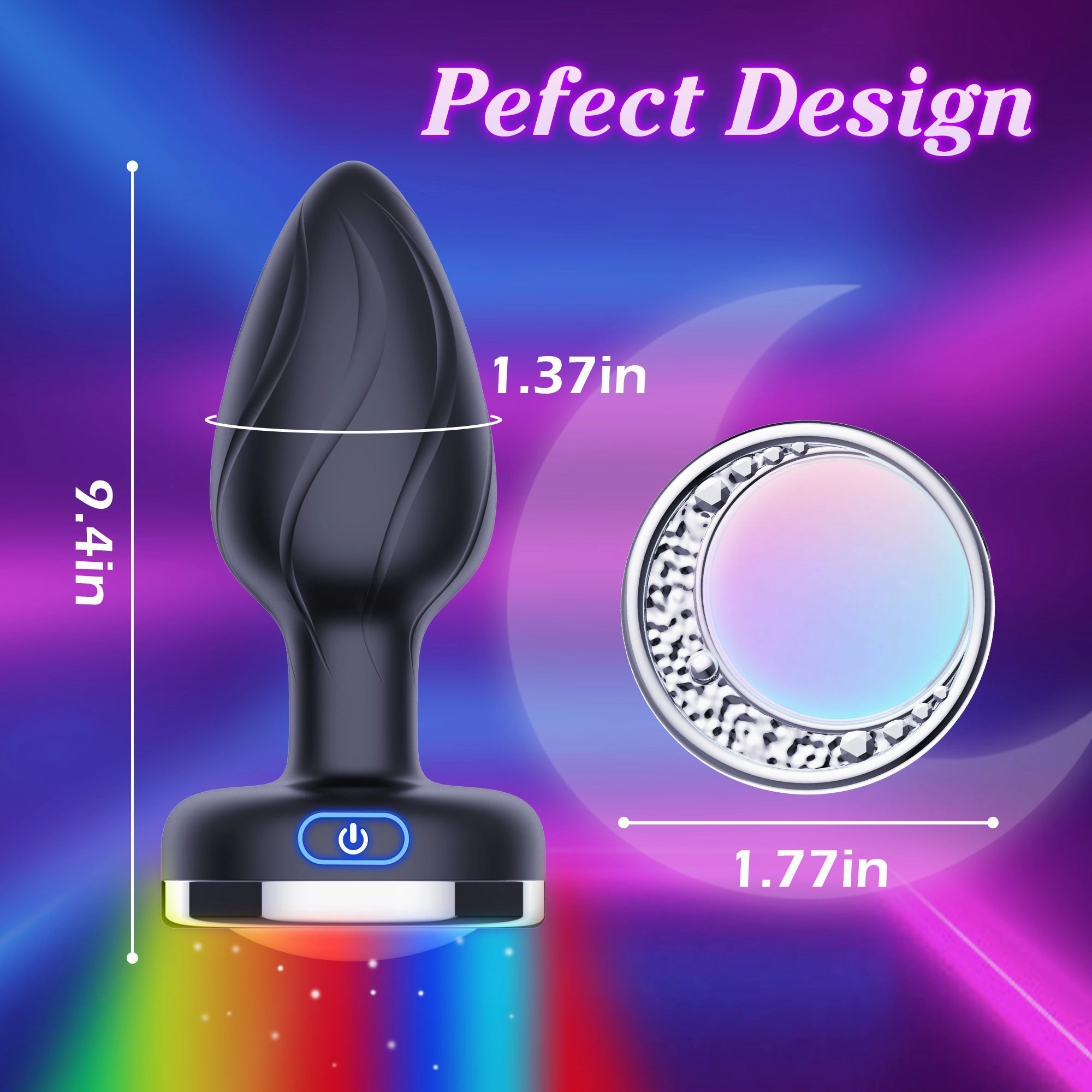 Vibrating Anal Plug with LED
