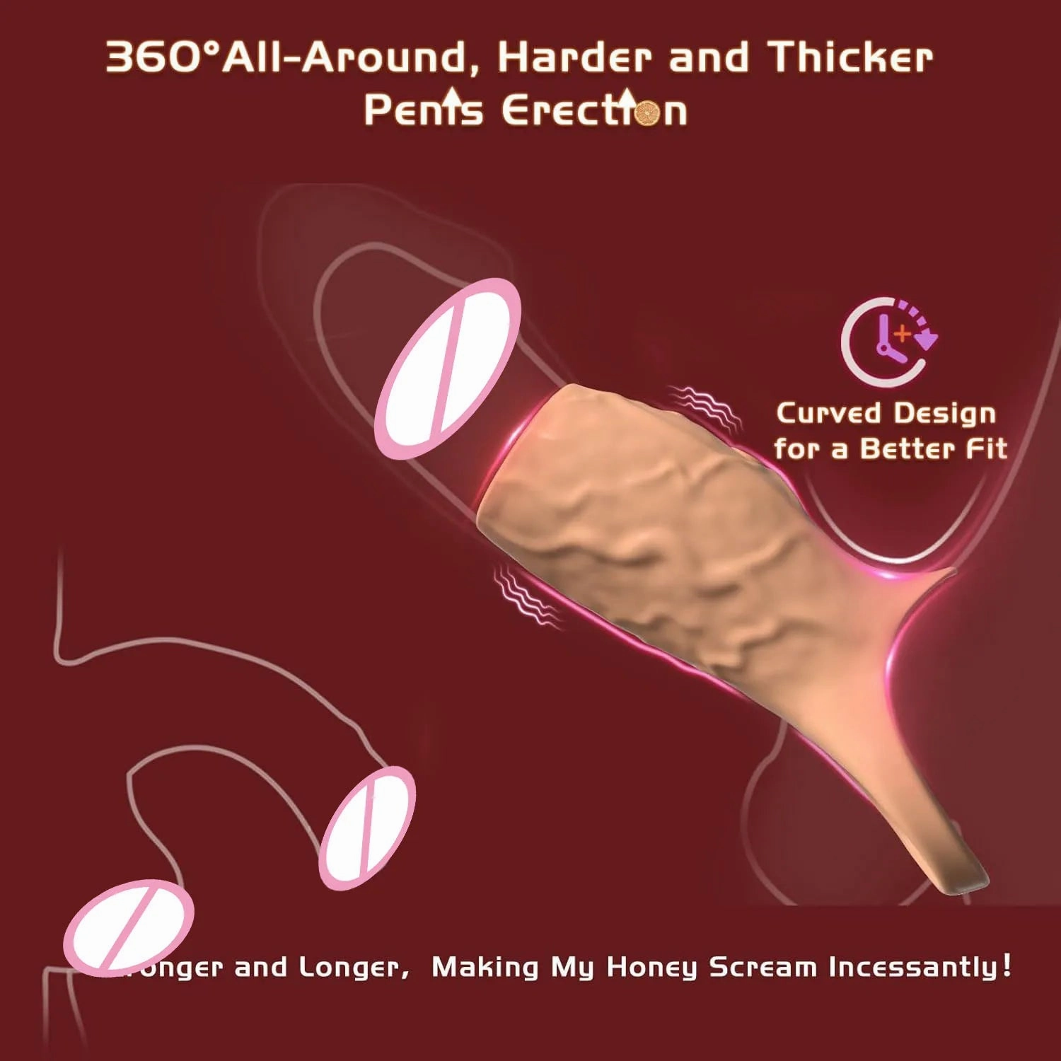 Vibrating Cock Ring | G-Spot Stimulation & Testicle Massage | Delay Ejaculation Sex Toy for Men