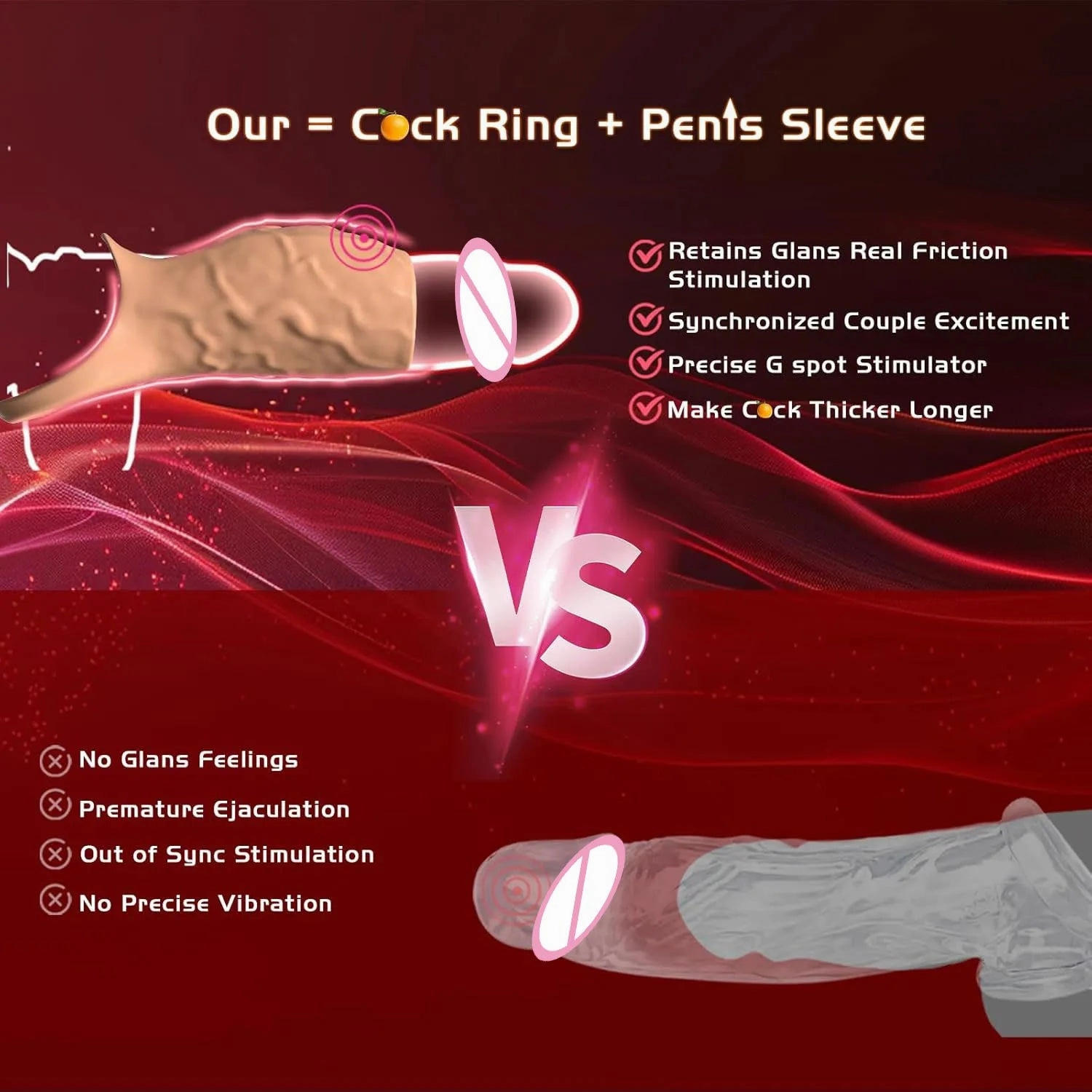 Vibrating Cock Ring | G-Spot Stimulation & Testicle Massage | Delay Ejaculation Sex Toy for Men