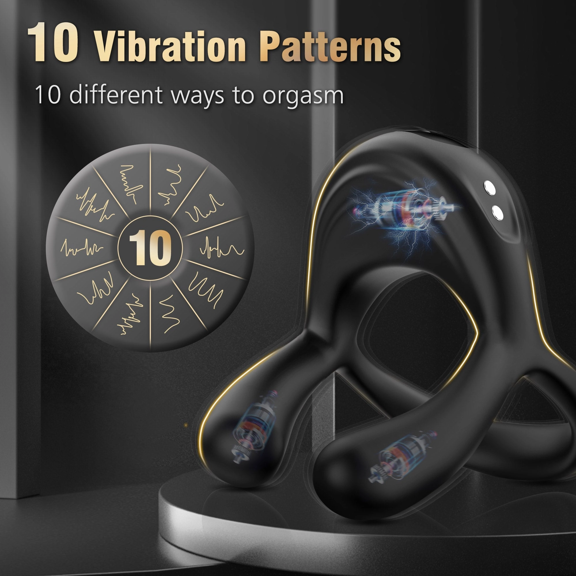 Vibrating Cock Ring with 3 motors