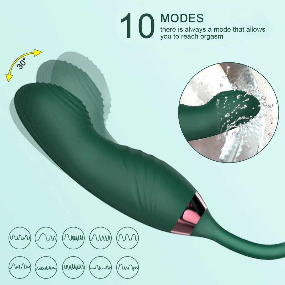 Vibrating Rose Clit Sucker with Wiggle Finger Vibrator S5
