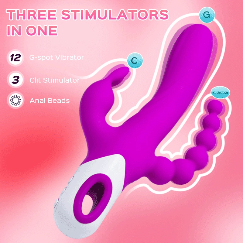 Violet Sonata - Triple Rabbit Vibrator with Anal Beads 