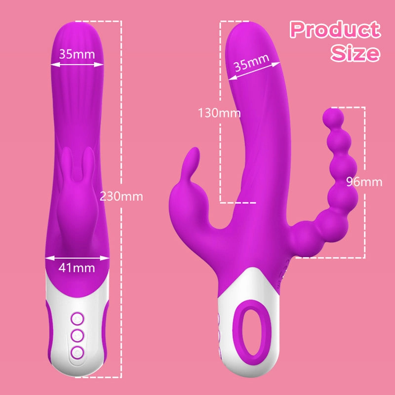 Violet Sonata - Triple Rabbit Vibrator with Anal Beads 