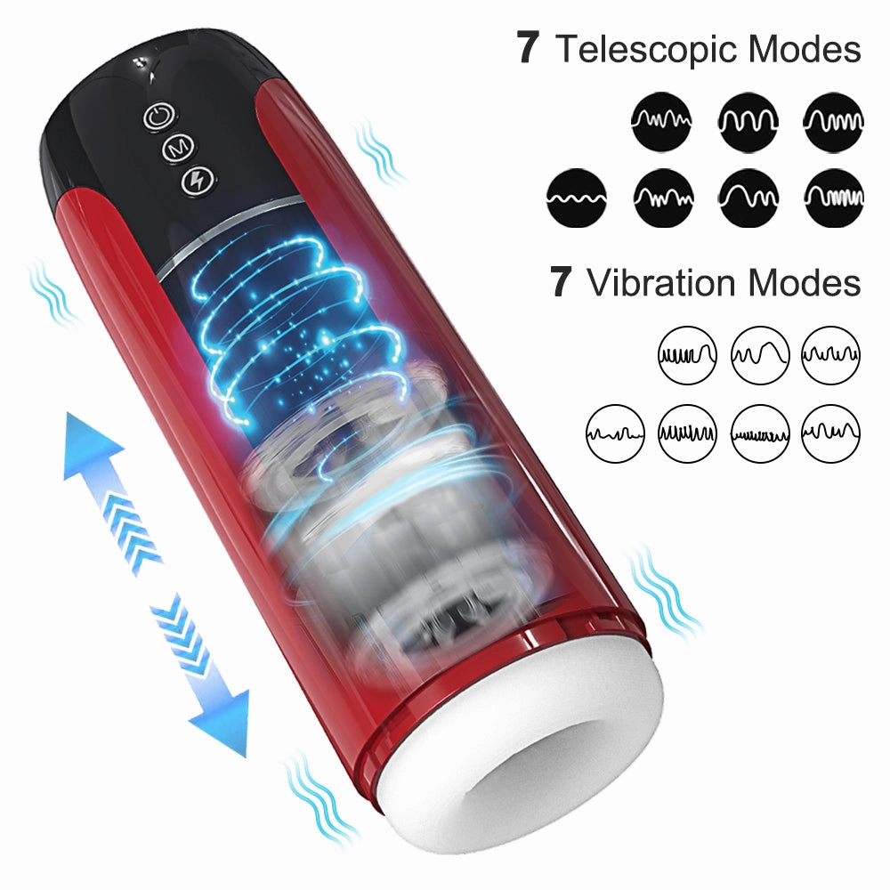 Waterproof Automatic Male Telescopic Vibration Masturbation Cup Simulation Blowjob